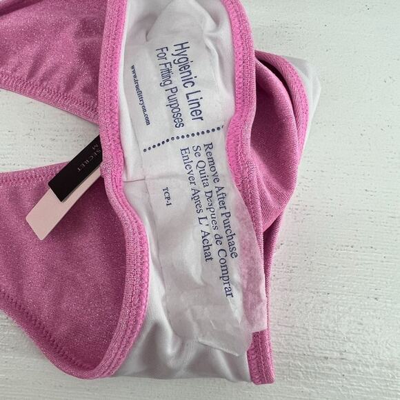 Victoria Secret Swim Bikini Bottom Small Cheeky Pink Shimmer Sparkle Shine Color - Picture 4 of 5